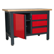 Sealey Workbench AP1372B with 3 Drawers & Cupboard, 300kg Capacity
