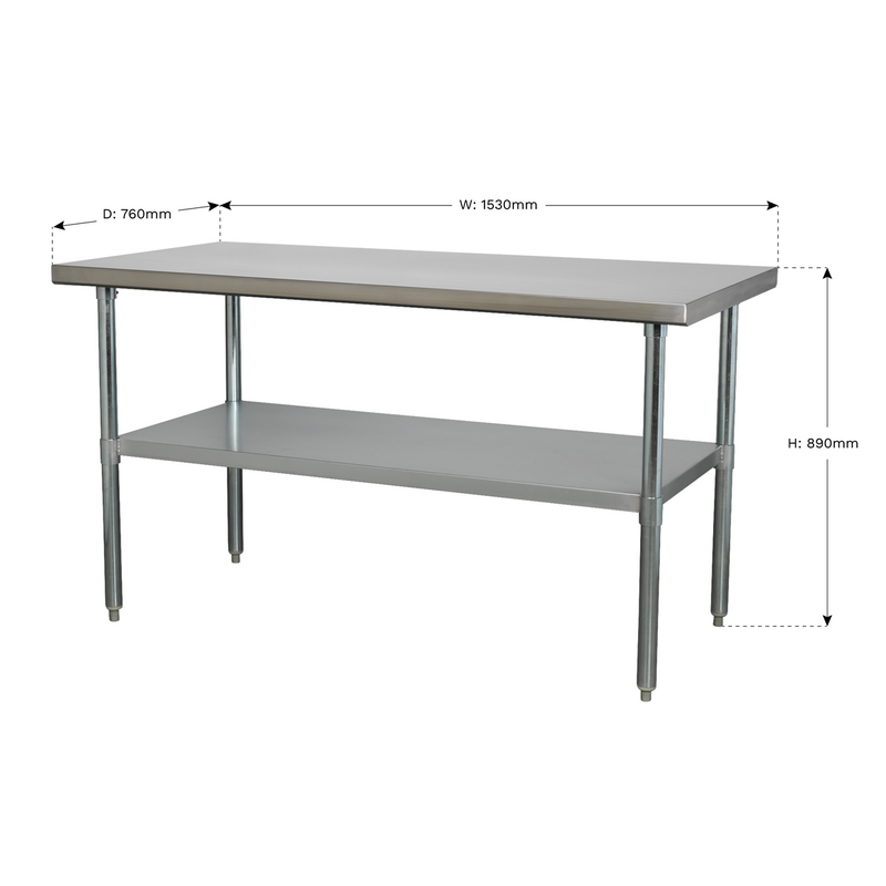 Sealey Stainless Steel Workbench AP1560SS 1.5m Capacity 100kg