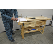 Sealey Woodworking Bench AP1640 1520x620x820mm with 4 Drawers