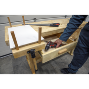 Sealey Woodworking Bench AP1640 1520x620x820mm with 4 Drawers