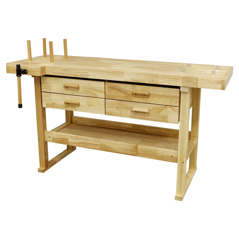 Sealey Woodworking Bench AP1640 1520x620x820mm with 4 Drawers