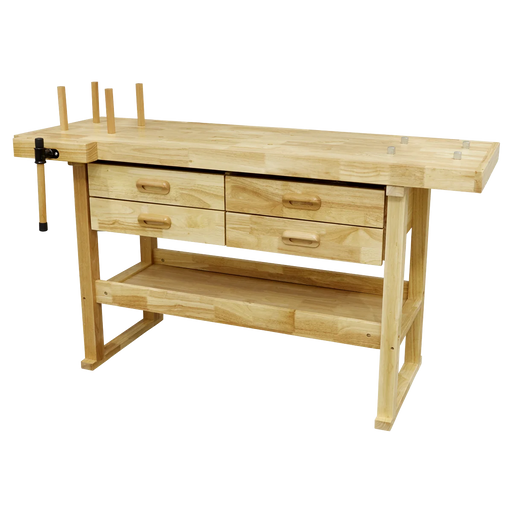 Sealey Woodworking Bench AP1640 1520x620x820mm with 4 Drawers