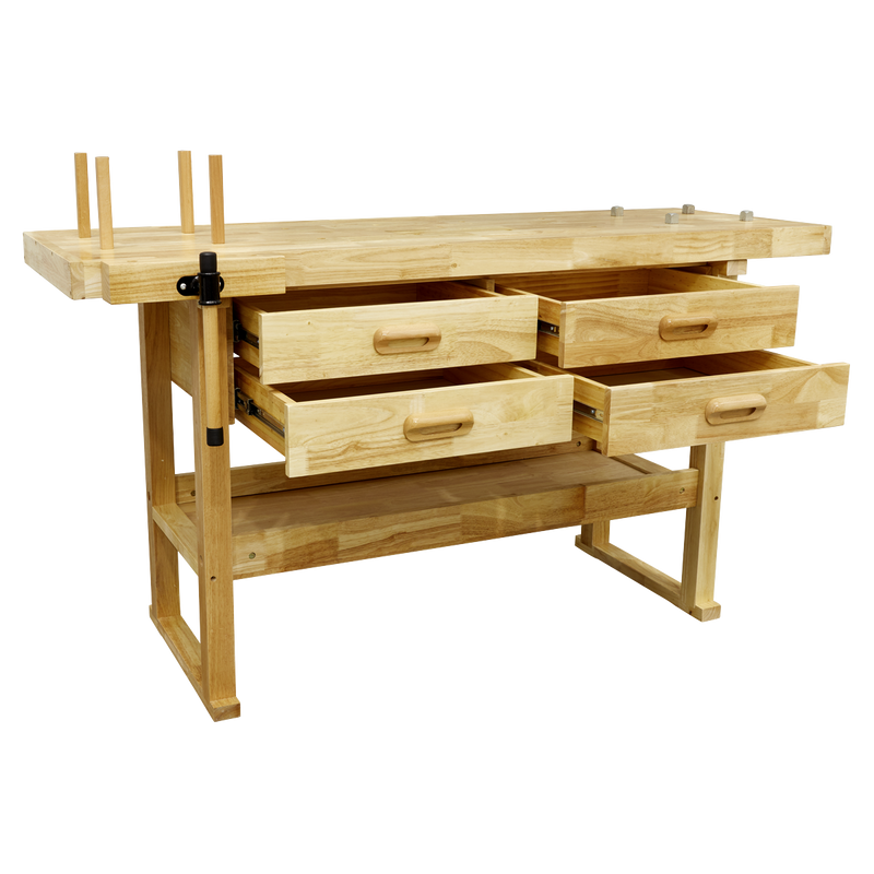 Sealey Woodworking Bench AP1640 1520x620x820mm with 4 Drawers