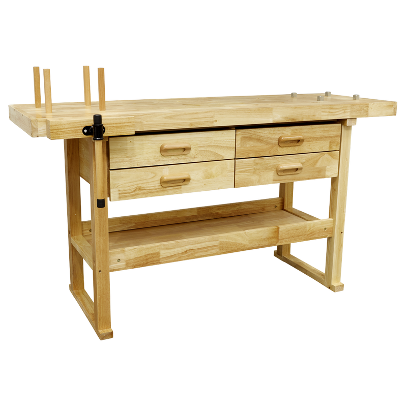 Sealey Woodworking Bench AP1640 1520x620x820mm with 4 Drawers