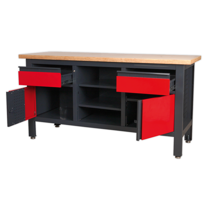 Sealey Workbench AP1905A 1690mm with 2 Drawers & 2 Cupboards
