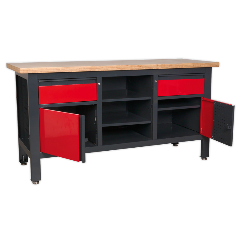 Sealey Workbench AP1905A 1690mm with 2 Drawers & 2 Cupboards