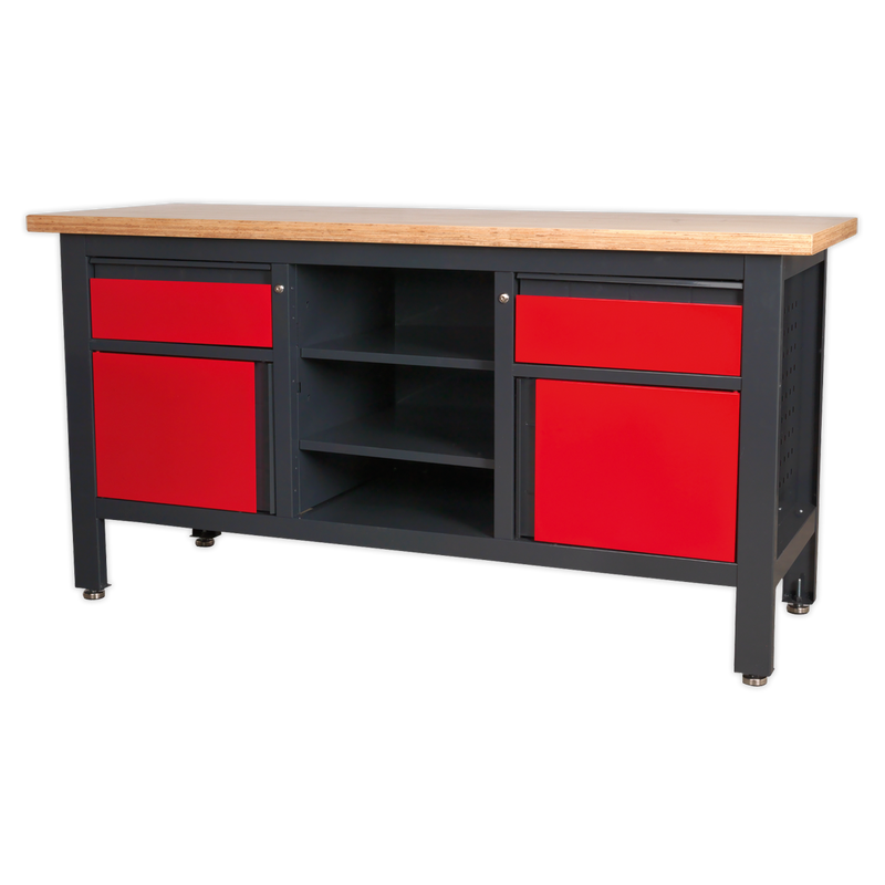 Sealey Workbench AP1905A 1690mm with 2 Drawers & 2 Cupboards