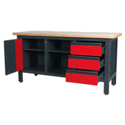 Sealey Workbench AP1905B 1690x600mm with 3 Drawers & Cupboard