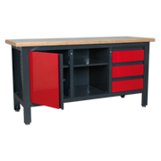 Sealey Workbench AP1905B 1690x600mm with 3 Drawers & Cupboard