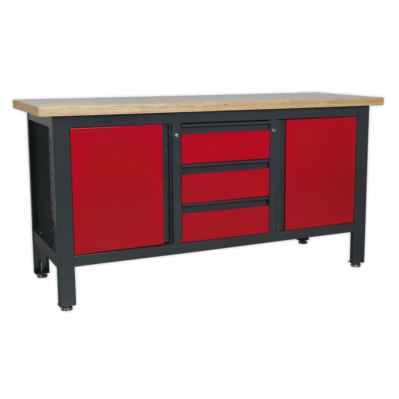 Sealey Workbench AP1905C 1690mm with 3 Drawers & 2 Cupboards