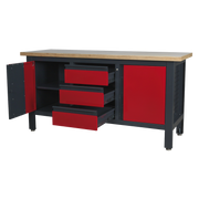 Sealey Workbench AP1905C 1690mm with 3 Drawers & 2 Cupboards
