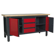 Sealey Workbench AP1905C 1690mm with 3 Drawers & 2 Cupboards