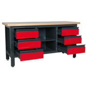 Sealey Workbench AP1905D 1690mm with 6 Drawers & Open Storage