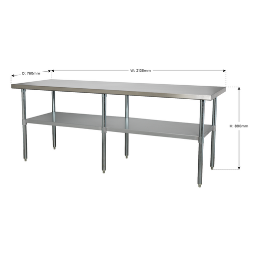 Sealey Stainless Steel Workbench 2.1m 120kg Capacity