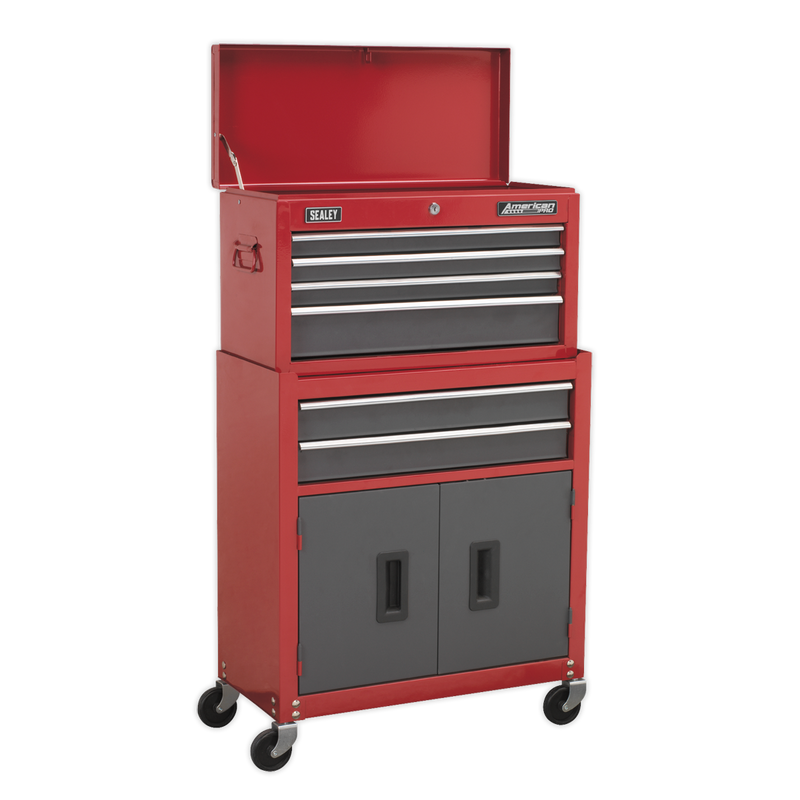Sealey American PRO Tool Chest 9 Drawer AP2200BBSTACK Red