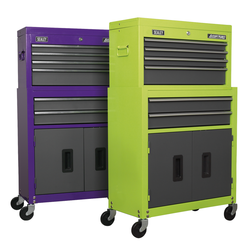 Sealey American PRO Tool Chest & Rollcab 6 Drawer 615x295x705mm Purple/Grey