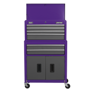 Sealey American PRO Tool Chest & Rollcab 6 Drawer 615x295x705mm Purple/Grey