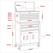 Sealey American PRO Tool Chest & Rollcab 6 Drawer 615x295x705mm Purple/Grey