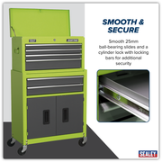 Sealey American PRO Tool Chest & Rollcab 6 Drawer Combination Green/Grey