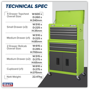 Sealey American PRO Tool Chest & Rollcab 6 Drawer Combination Green/Grey