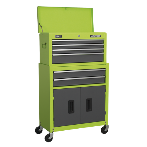 Sealey American PRO Tool Chest & Rollcab 6 Drawer Combination Green/Grey