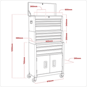 Sealey American PRO Tool Chest 9 Drawer Stack Green AP2200BBHVSTACK