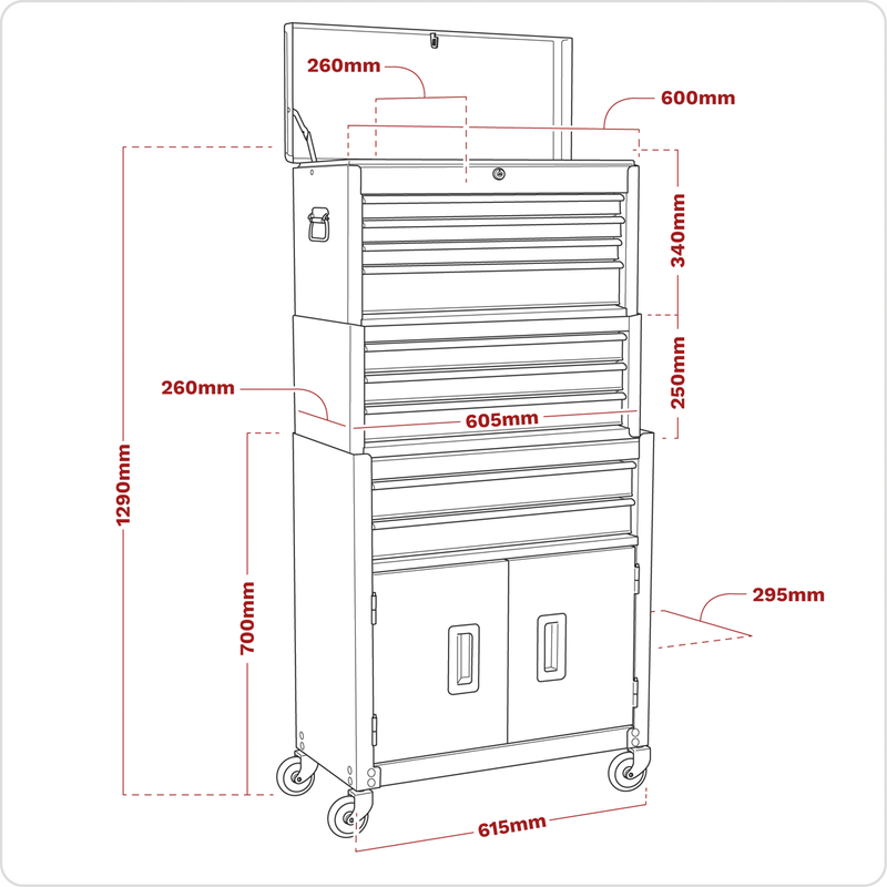 Sealey American PRO Tool Chest 9 Drawer Stack Green AP2200BBHVSTACK