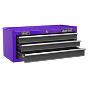 Sealey American PRO Tool Chest 3 Drawer Mid-Box 605x260x250mm Purple/Grey
