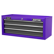 Sealey American PRO Tool Chest 3 Drawer Mid-Box 605x260x250mm Purple/Grey