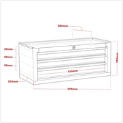 Sealey American PRO Tool Chest 3 Drawer Mid-Box 605x260x250mm Purple/Grey