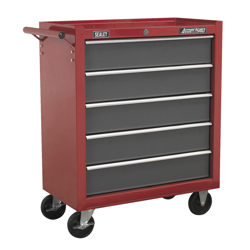 Sealey American PRO Rollcab 5 Drawer Tool Chest - Black/Grey 680x330x765mm