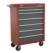 Sealey American PRO Rollcab 7 Drawer Tool Chest Red/Grey 680x330x875mm
