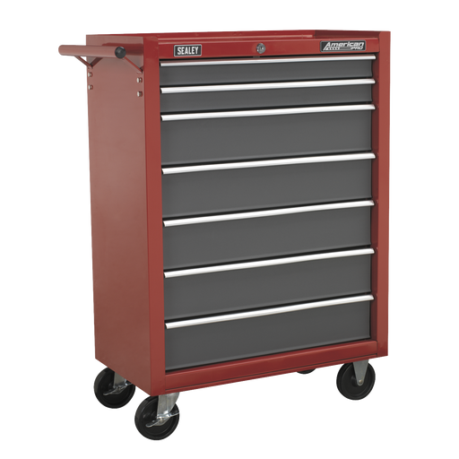 Sealey American PRO Rollcab 7 Drawer Tool Chest Red/Grey 680x330x875mm