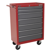 Sealey American PRO Rollcab 7 Drawer Tool Chest Red/Grey 680x330x875mm