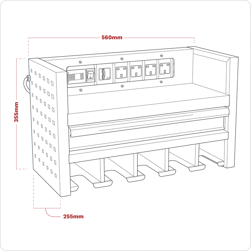 Sealey Superline PRO Power Tool Storage Rack with Drawer AP22SRBE