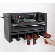 Sealey Superline PRO Power Tool Storage Rack with Drawer AP22SRBE