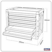 Sealey Premier Tool Chest 6 Drawer AP2403 690x465x535mm