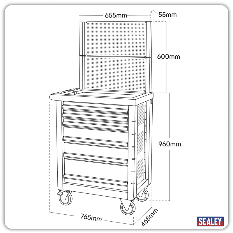 Sealey Premier Rollcab 6 Drawer Tool Chest AP2406 765x465x960mm