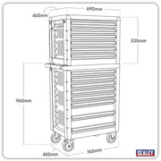 Sealey Premier Rollcab 8 Drawer Tool Chest AP2408 765x465x960mm