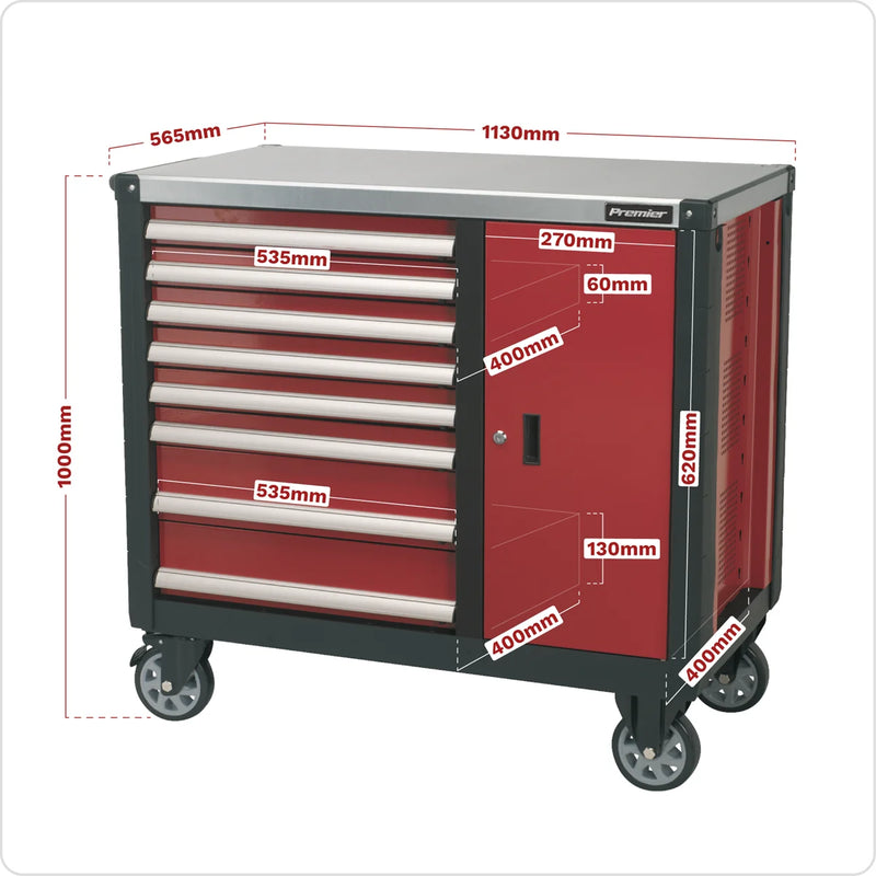 Sealey Premier Mobile Workstation AP2418 8 Drawer 1130x565x1000mm