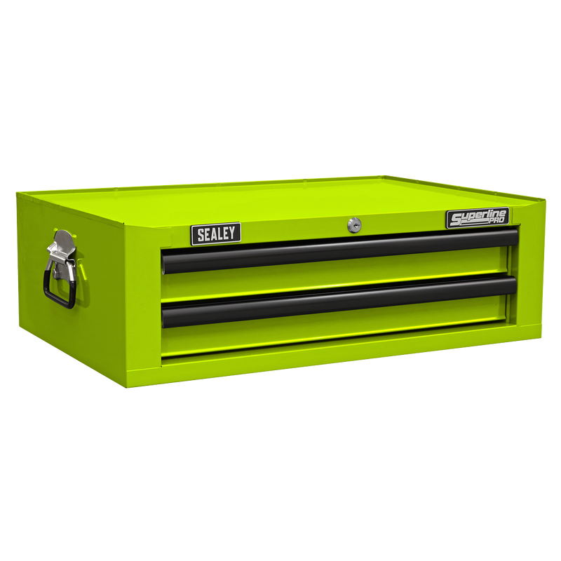 Sealey Superline PRO Mid-Box Tool Chest 2 Drawer 670x440x210mm Green/Black