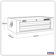Sealey Mid-Box Tool Chest 2 Drawer - Khaki, 670x440x210mm