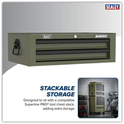Sealey Mid-Box Tool Chest 2 Drawer - Khaki, 670x440x210mm