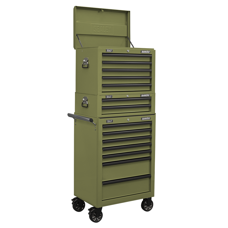 Sealey Mid-Box Tool Chest 2 Drawer - Khaki, 670x440x210mm