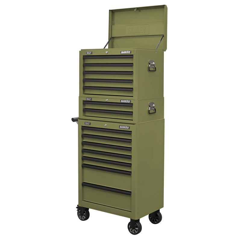Sealey Mid-Box Tool Chest 2 Drawer - Khaki, 670x440x210mm