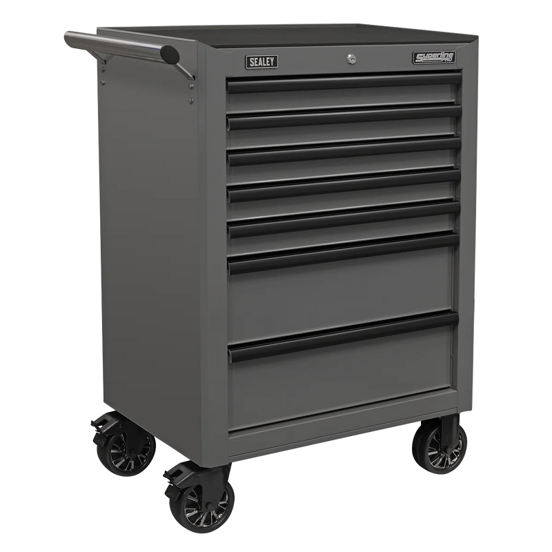 Sealey Superline PRO Rollcab 7 Drawer Tool Chest - Green/Black 758x461x1000mm