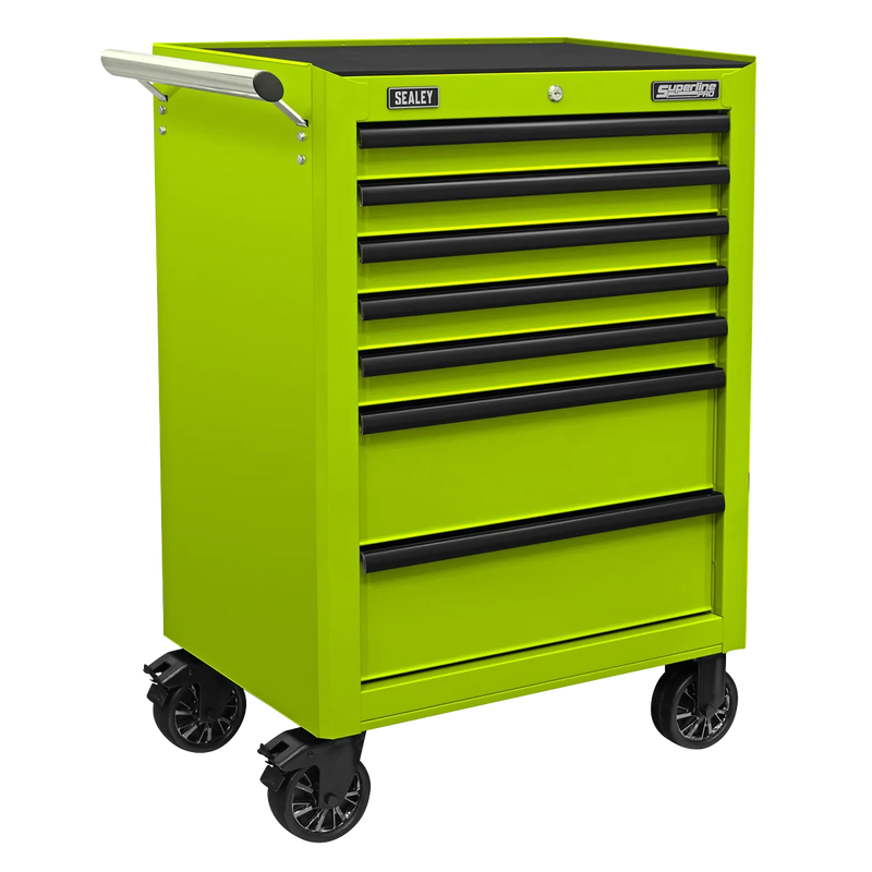 Sealey Superline PRO Rollcab 7 Drawer Tool Chest - Green/Black 758x461x1000mm