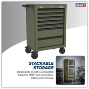 Sealey Heavy-Duty Rollcab 7 Drawer Tool Chest - Khaki