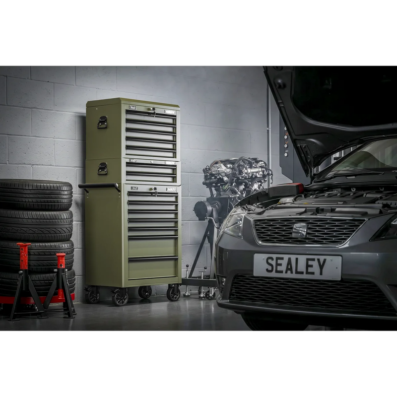 Sealey Heavy-Duty Rollcab 7 Drawer Tool Chest - Khaki