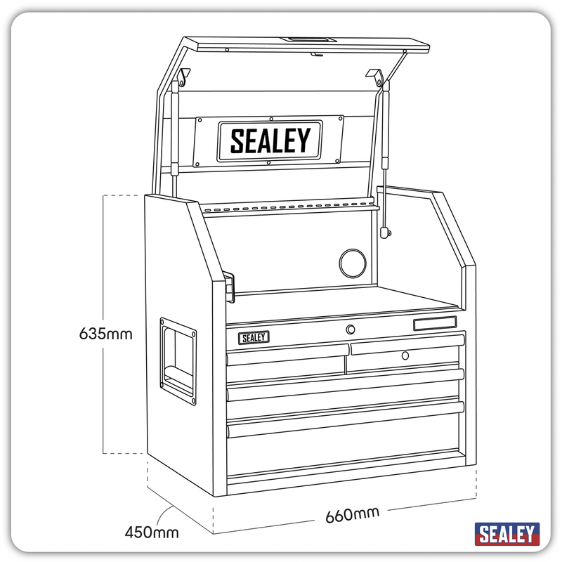 Sealey Superline PRO Tool Chest AP2704BE 660mm with 4 Soft Close Drawers